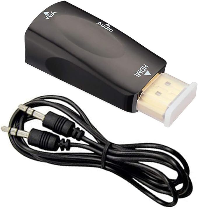HDMI to VGA Adapter with 3.5mm Audio Port, HD 1080P HDMI Male to VGA Female Adapter Converter Gold-Plated for PC/Laptop/Computer/Desktop/Digital Camera/Tablet/Xbox/DVD/HDTV/Monitor/Projector