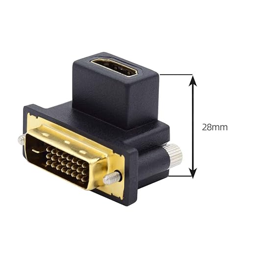 cablecc Up Angled 90 Degree DVI Male to HDMI Female Adapter for Computer & HDTV & Graphics Card