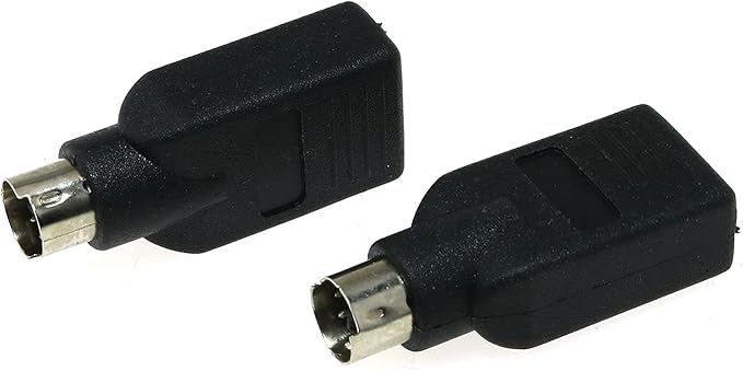 DGZZI USB to PS2 Adapter 2PCS Black USB Female to PS/2 Male Converter Adapter for Mouse and Keyboard
