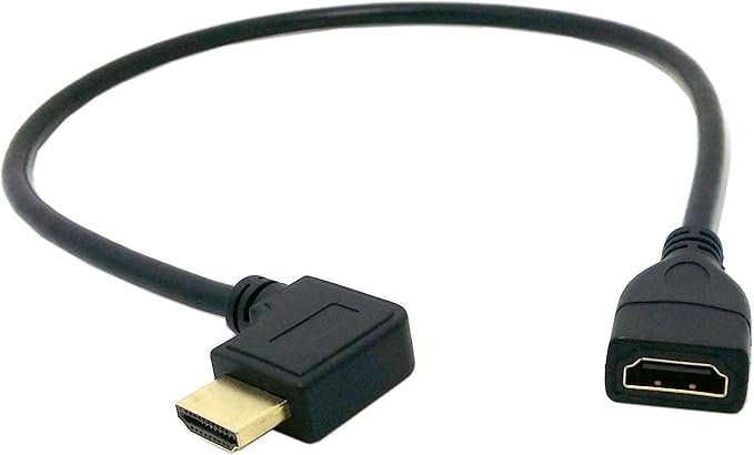chenyang Right Angled 90 Degree Connector HDMI 1.4 with Ethernet & 3D Type A Male to A Female Extension Cable 0.5m