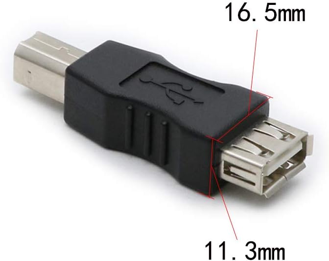 3 Pack USB 2.0 AF/BM Adapter Type A Female to USB B Print Male Adapter Connector Converter Plug