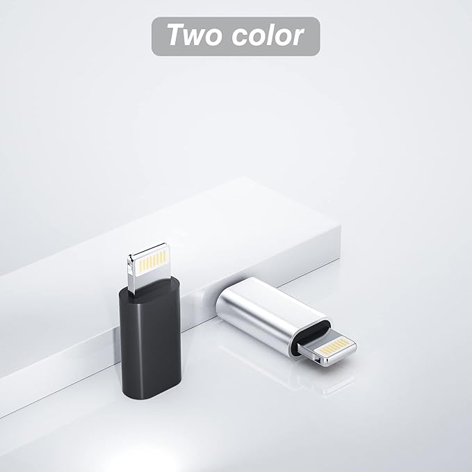 Micro USB Female to Lightning Male Adapter(3pack) Android Charging Cable Port Compatible for iPhone 13 12 11 Pro Max Mini Xs Se 7 8 for iPad Charge Cord Connector Charger Data Sync Converter