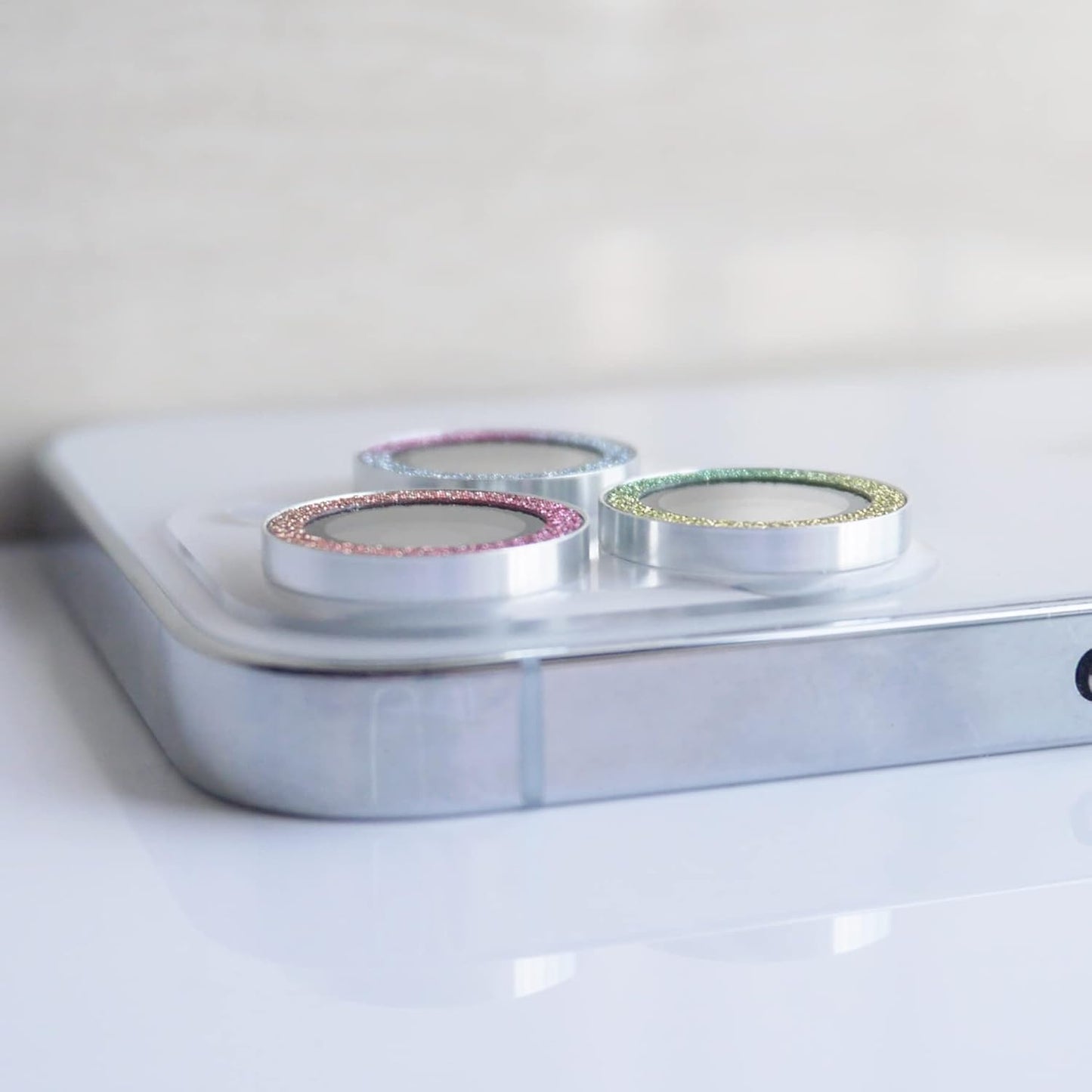 Lens Case for iPhone 13 Pro Max 6.7"/iPhone 13 Pro 6.1", [3 Pack] DMaos Diamond Glitter Ring Cover Circle Anti-Scratch