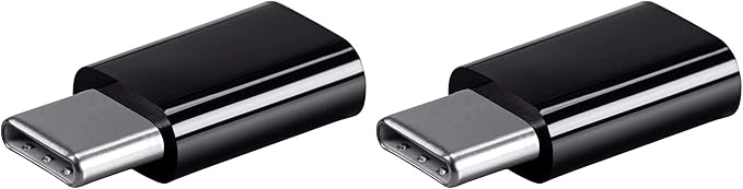 Monoprice USB-C to Micro B Adapter - Black, Male to Female with Gold Plated Contacts (Pack of 2)
