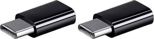 Monoprice USB-C to Micro B Adapter - Black, Male to Female with Gold Plated Contacts (Pack of 2)