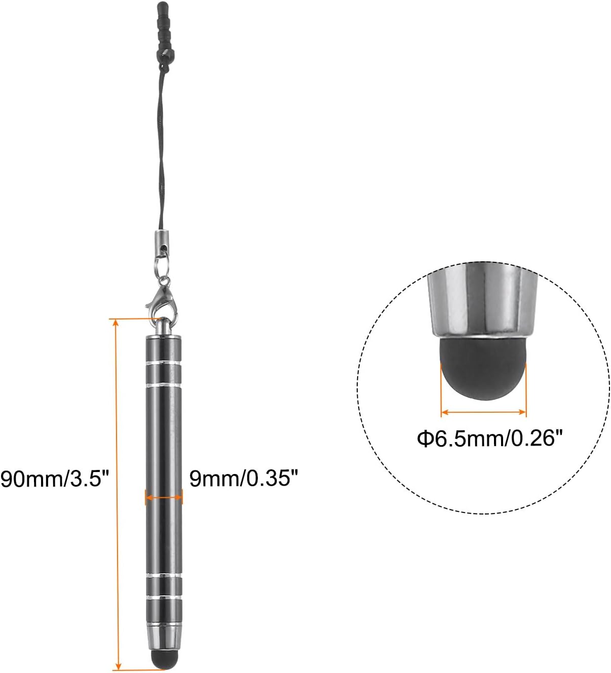 MECCANIXITY 3pcs Metal Touch Screen Pen, Metallic Stylus Pen Retractable Aluminum Alloy Mini Capacitive Pens Universal,