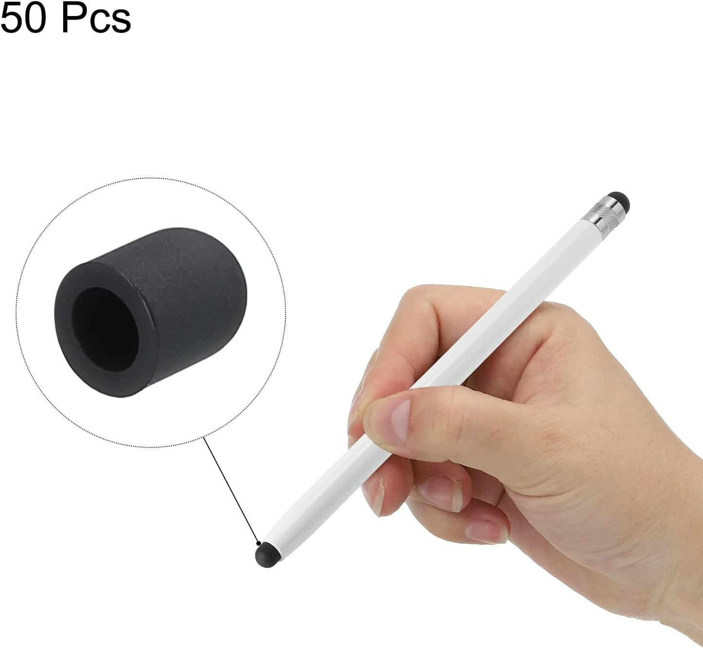 MECCANIXITY 50pcs 5.5mm Stylus Pen Fine Tips, Conductive Rubber Capacitive Touch Screen Pens Tip Soft Universal