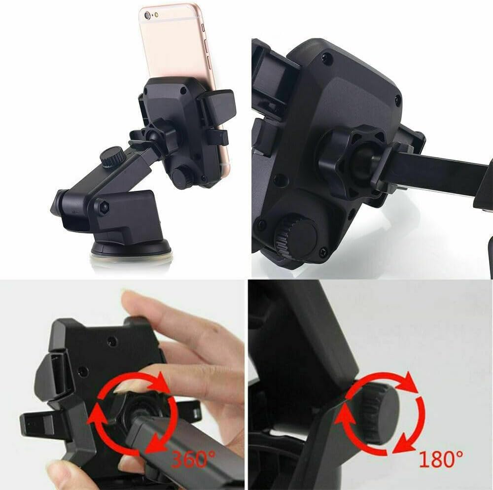 Phone Holders for Car Windshield/Dashboard, One Touch Technology Phone Stand, Universal Cradle for Smartphones