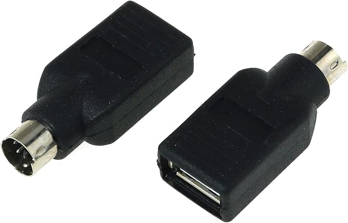 DGZZI USB to PS2 Adapter 2PCS Black USB Female to PS/2 Male Converter Adapter for Mouse and Keyboard