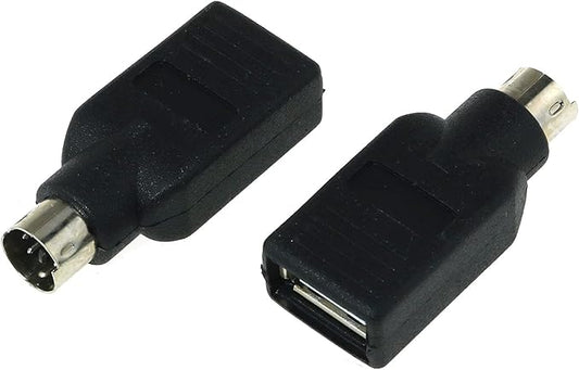 DGZZI USB to PS2 Adapter 2PCS Black USB Female to PS/2 Male Converter Adapter for Mouse and Keyboard
