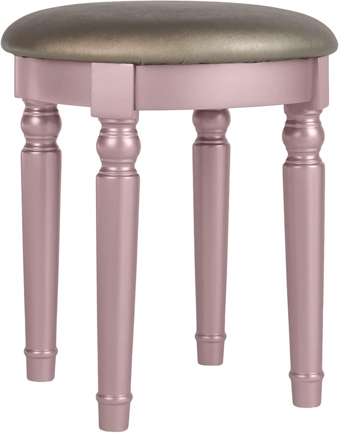 BOBKONA PDEX- Croix Collection Vanity Set With Stool, Rose Gold