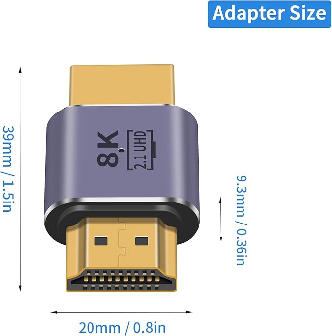 Poyiccot HDMI Male to Male Adapter 8K, 2-Pack 48Gbps UHD HDMI 2.1 Extender Coupler Converter Extension Connector (8K@60hz,4K@120Hz) Compatible with Video 3D HDTV, Switch, Xbox,PS5, Xbox