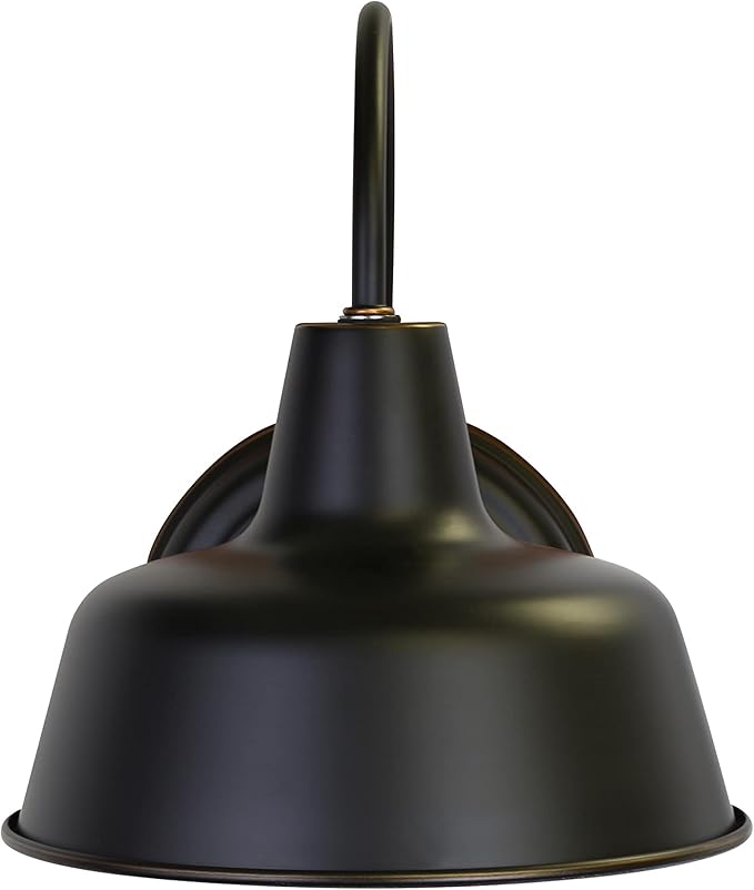 Mason Barn Light 1 Indoor/Outdoor Wall Mount Modern Industrial Farmhouse Design House Light for Patio, Garage, Bathroom, Office, Kitchen, 8 inch, Oil Rubbed Bronze, 519504