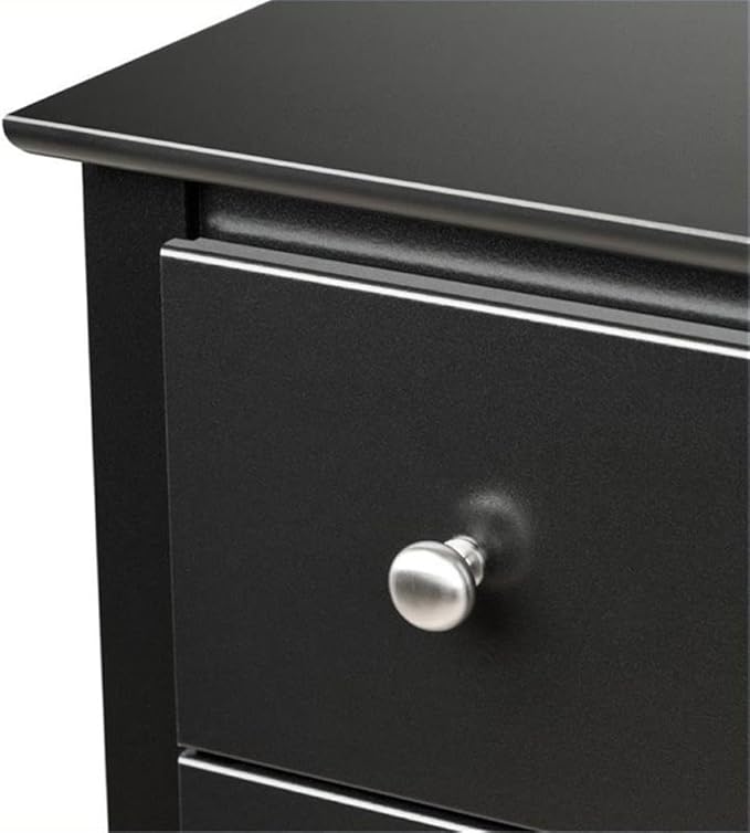 Prepac Sonoma Traditional Nightstand Side Table with 2 Drawers, Functional 2-Drawer Bedside Table 16" D x 23.25" W x 21.75" H, Black, BDC-2422