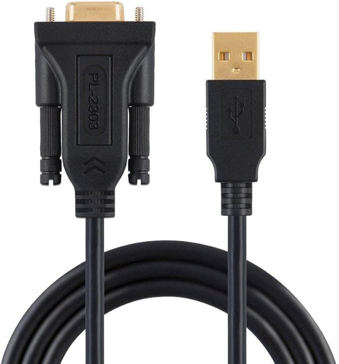 CableCreation USB to RS232 Serial Adapter with PL2303 Chipset, 10 FT USB to DB9 Pin Female Converter Cable for Cashier Register, Modem, Scanner, Digital Cameras,CNC etc, Black