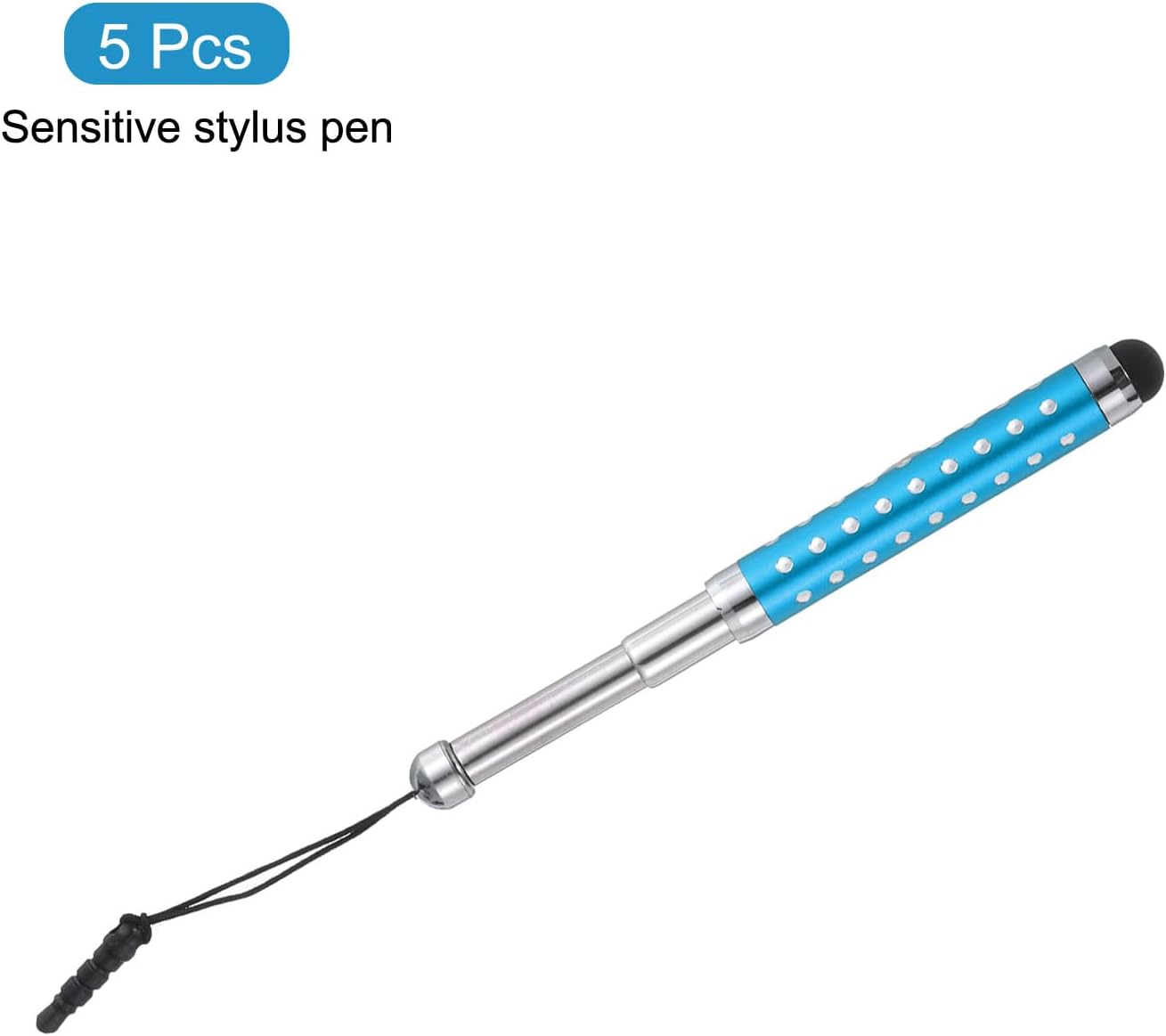MECCANIXITY 5pcs Stylus Pen for Touch Screens - Retractable Mini Rhinestone Diamond Capacitive Pens