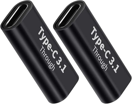 (2Packs USB C Female to Female Adapter USB 3.1 Double Holes Adapter,Supports Fast Charging and Data Transfer Extension, up to 10GBbps Rate (Female-to-Female)
