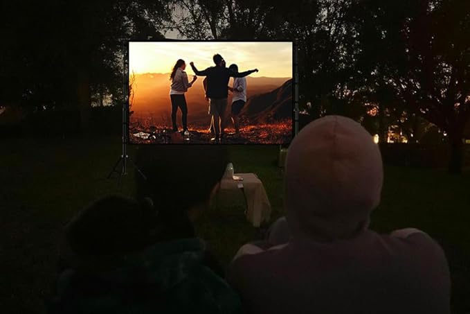 Giant 180 inch Projector Screen with Stand (Requires 14FT Space), 15FT Massive Outdoor Movie Screen 4K HD Front/Rear Projection, Foldable Anti-Crease Theater Screen with 2 Sandbags & Bag