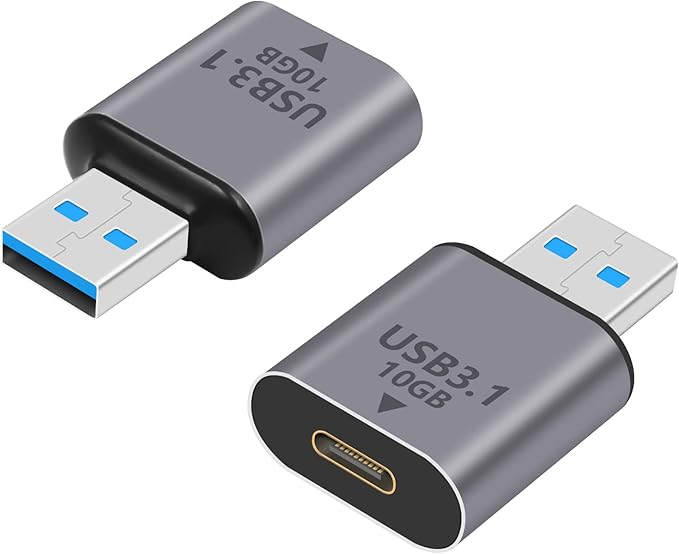 Poyiccot USB C Female to USB Male Adapter (2-Pack), 3.1 USB A to C Adapter OTG Converter Support Bi-Directional 10Gbps Data Sync & Charging Compatible with iPhone, MacBook Pro, Laptop