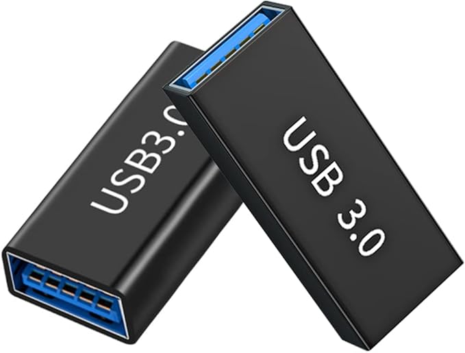 USB-A 3.0 to USB-A 3.0 Adapter (2 Pack), USB 3.0 Female to Female Adapter for Connecting USB Cables for Extension