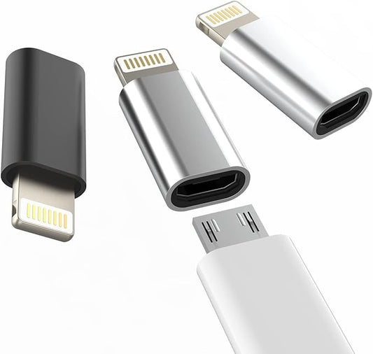 Micro USB to Lightning Adapter（3 Pack）Fast Charging Data Transmission Converter Micro USB Female Cable to Lightning Male Connector Compatible for Iphone 13 12 11 Pro Max Mini Xr Xs X 8 7 6 Ipad