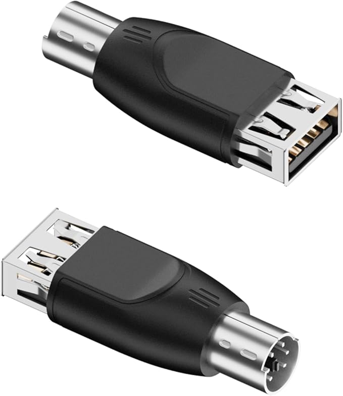 QIANRENON PS2 to USB Mouse Keyboard Converter PS/2 Male to USB A Female Adapter PS2 Plug to Type A Socket Connector, Not Support Hot Swapping, for PC Barcode Scanner, 2Pcs