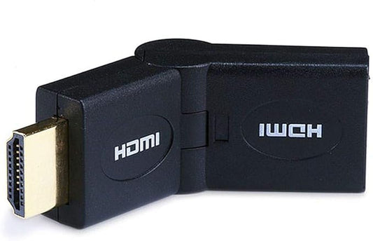 Monoprice HDMI Port Saver Adapter - Male to Female, Swiveling, Up to 90 Degrees Adjustment, Gold Plated, 3 Inches, Black