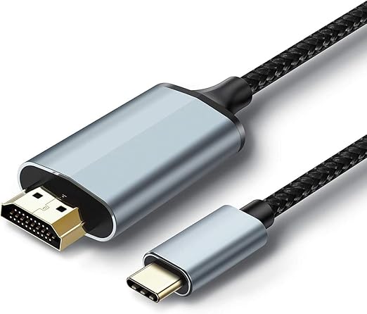 USB C to HDMI Cable, [4K, High-Speed] USB Type C to HDMI Cable for Home Office, [Thunderbolt 3/4 Compatible] for MacBook Pro/Air 2020, iPad Air 4, iPad Pro 2021, iMac, S23, XPS 17, and More-6ft Grey