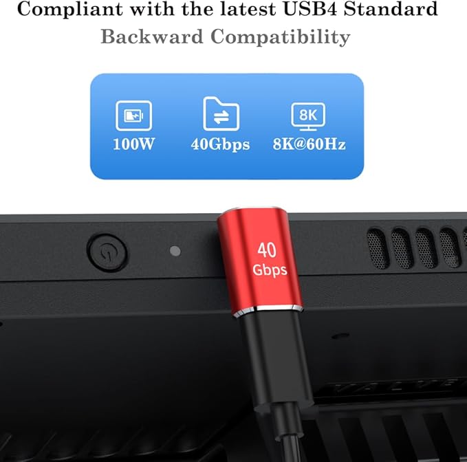AuviPal USB C 90 Degree Adapter (2 Pack), Up and Down Right Angle L Shape USB Type C Male to Female Connector for Steam Deck, ROG Ally, MacBook, Tablet, Phone and More - Red