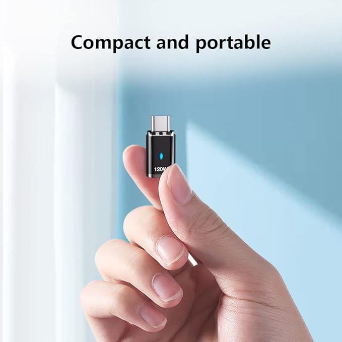 USB C Adapter Straight 2 Pack, Magnetic USB C Adapter -3 Tips 120w Fast Charging 5Pin 480Mbps Data Transmission