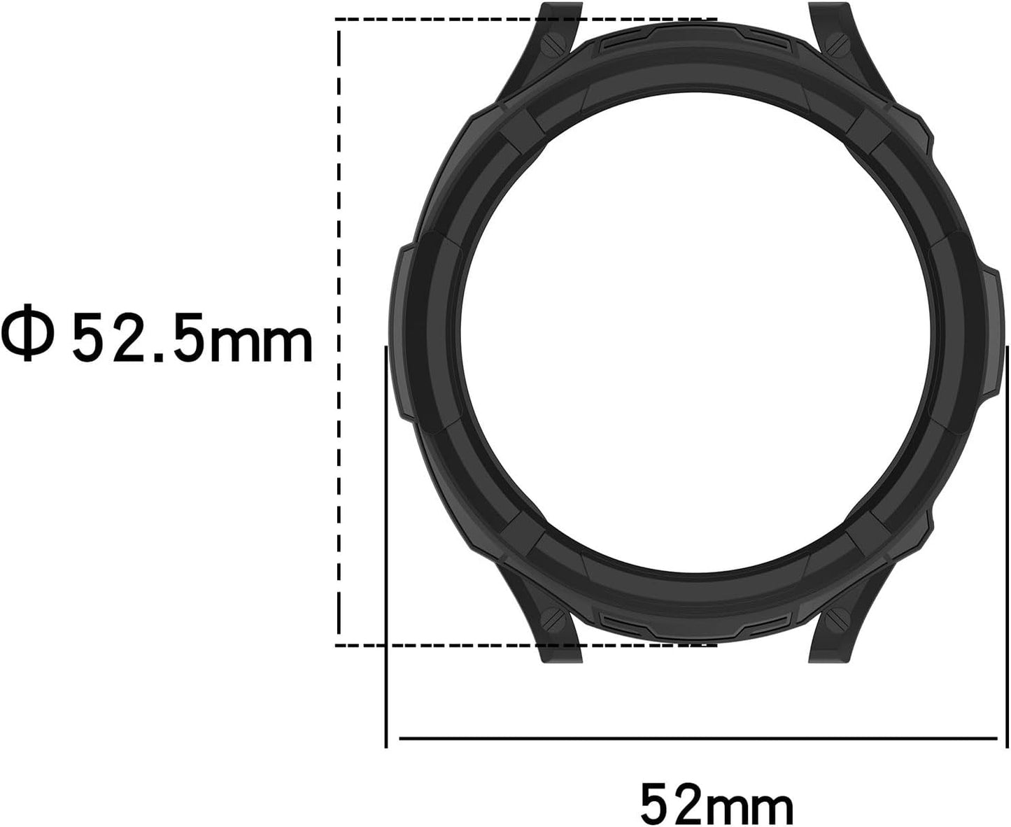 Protective Bumper Cover Case for Samsung Galaxy Watch 6 Classic 43MM 47MM Smartwatch Accessories (47MM, Black&Black)