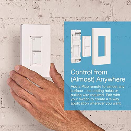 Lutron Caseta Original Smart Switch with Wallplate (Lutron Smart Hub Required), for LED Lights and Fans, 5 Amp, Single-Pole/3Way, Neutral Required, PDW-5ANS-WH-A, White