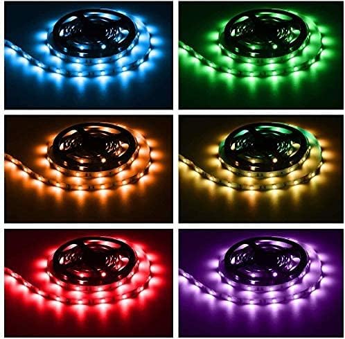 phopollo Led Strip Lights Color Changing 16.4ft Flexible 5050 RGB Led Lights Kit with Power Supply and 44 Keys Remote