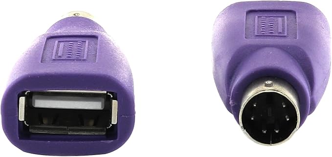 DGZZI USB to PS2 Adapter 2PCS Purple USB Female to PS/2 Male Converter Adapter for Mouse and Keyboard