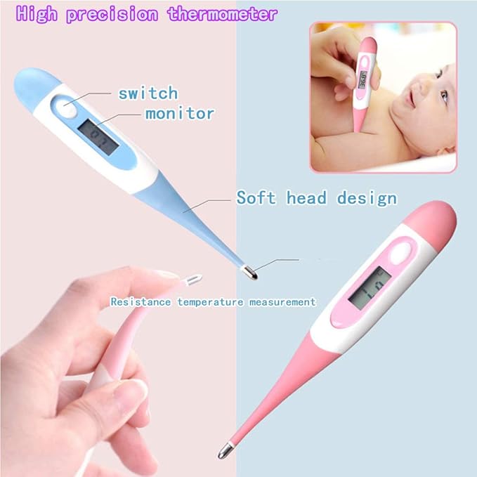 ZELINYE Baby Grooming Kit, 8 in 1 with Brush, Comb, Nail Clipper and File, Nasal Cleaner, Finger Toothbrush, Scissors, Portable Newborn Essentials Set Pink
