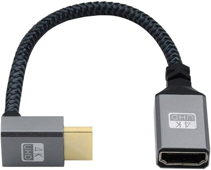 Chenyang HDMI 1.4 Cable,HDMI Type A Male to Female Extension Cable Connector 90 Degree Down Angled