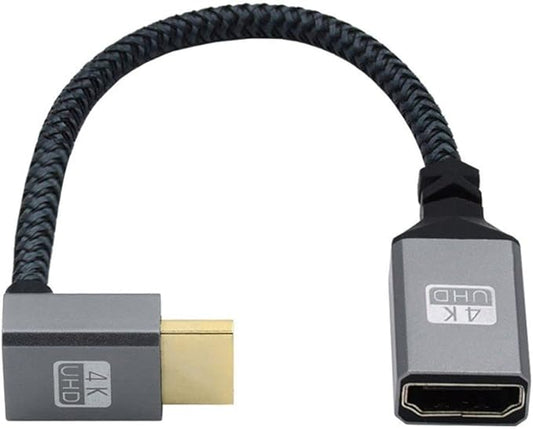 Chenyang HDMI 1.4 Cable,HDMI Type A Male to Female Extension Cable Connector 90 Degree Down Angled