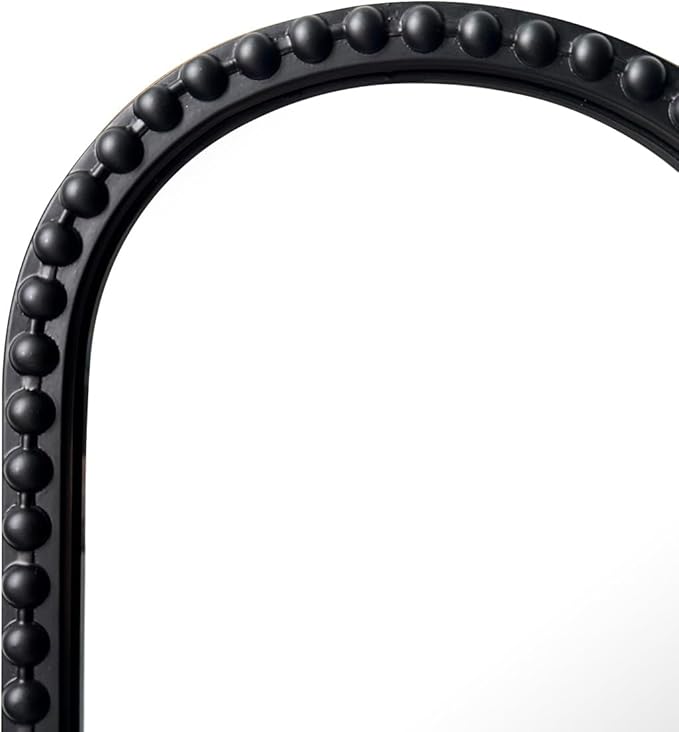 Long Narrow Decorative Wall Mirror, Skinny Oval Mirror for Entryway Living Room Bath Decor,Metal Frame with Beaded Decor Mirrors,7.9X 44