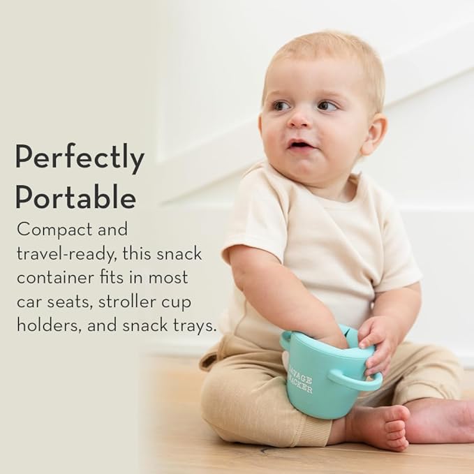 Bella Tunno Snack Cups for Toddlers, Silicone Spill Proof Food Container with Lid, Babies & Kids 6-12 Months, Baby Got Snacks