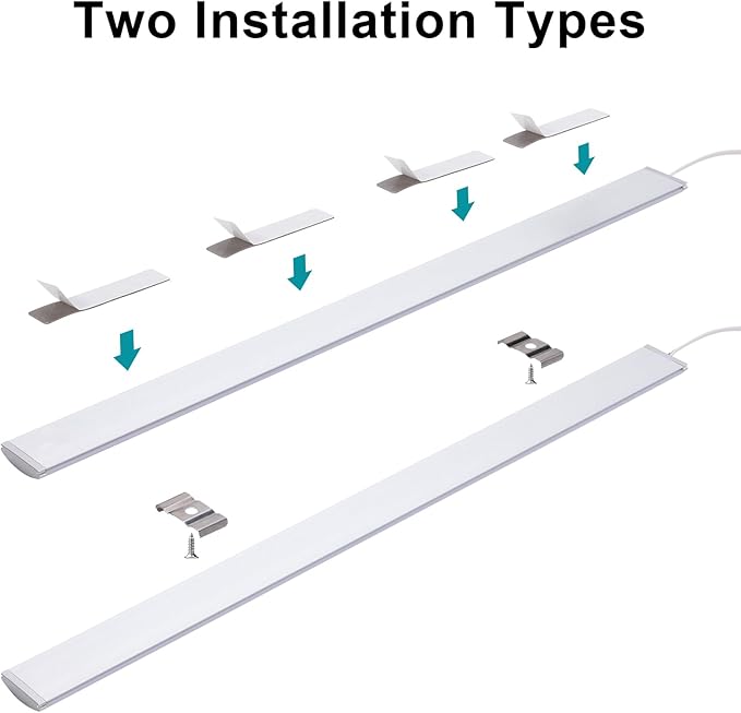 LED Under Cabinet Lighting with Touch Switch, Dimmable Under Cabinet Lights, Under Counter Lighting for Desk, Cold White 6000K