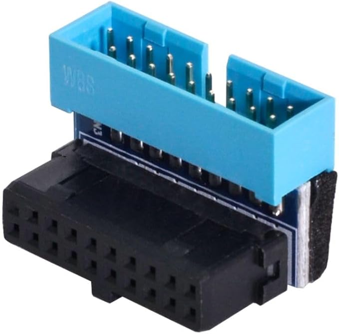 chenyang CY USB 3.0 20pin Male 90 Degree to Female Extension Adapter for Motherboard Mainboard Up Angled Low Profile Type