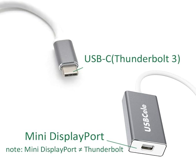 USB-C (Thunderbolt 3) to Mini DisplayPort Adapter, USB Type C to Mini Display Port 4K Cable Adapter for MacBook Pro, iMac, LED Cinema Display and More
