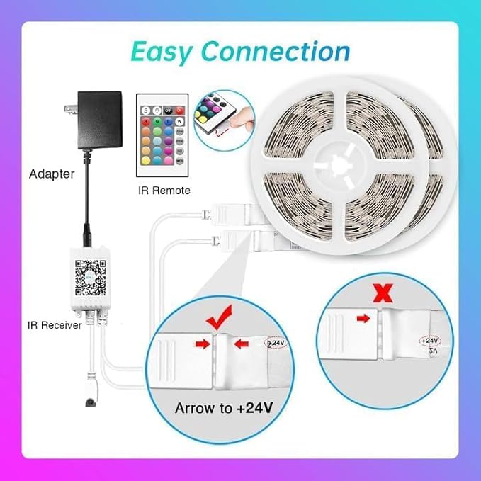 TJOY 200ft Bluetooth LED Strip Lights, Long Strip Lighting Music Sync, RGB Color Changing LED Lights for Bedroom with Remote,Smart Phone APP Control, Ceiling Living Room Decor (APP+Remote+Mic/2 Roll)