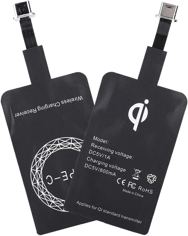 Hakeeta Universal Ultra Slim Wireless Charger - Qi Receiver for Android/iOS/Type C Mobile Phones