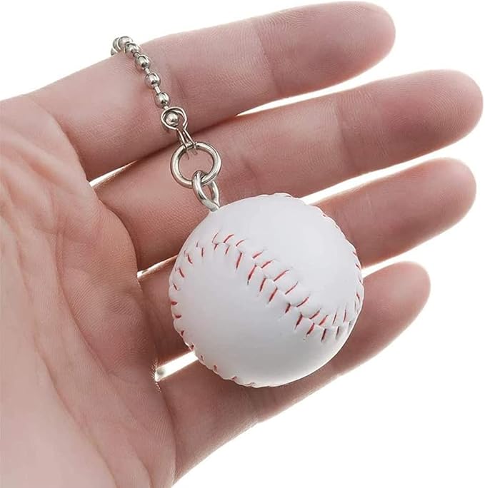 Ceiling Fan Pull Chain 12 inch Pull Chain Extension Fan Chain Extender Ceiling Fan Pulls Ornament with Ball Fan Chain Connector for Lighting Fans, 2 PACK (BASEBALL)