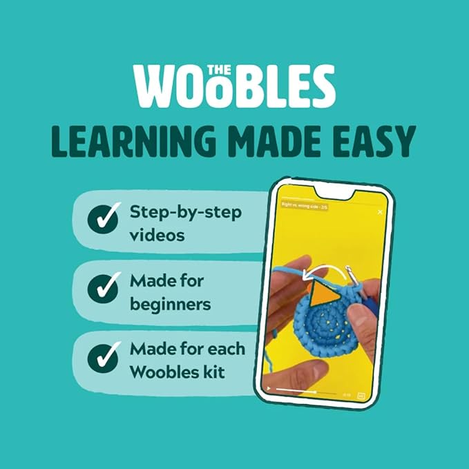 The Woobles Minecraft Crochet Kit – Beginner Crochet Kit for Adults & Kids, Easy Knitting Kit with Woobles Yarn, DIY Crafts, Crochet Animals, Minecraft Toys, Gift for Gamers & Crafters (Warden)