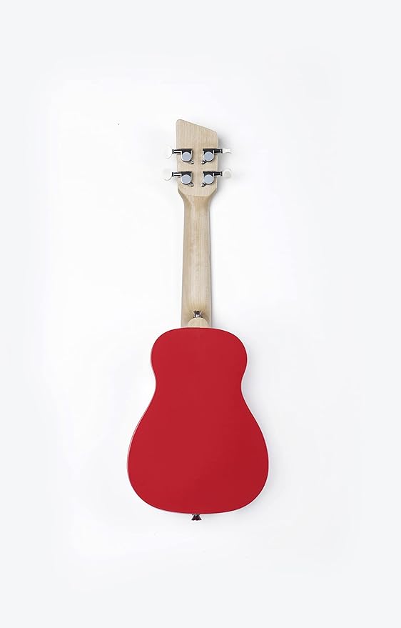Loog Wood Soprano Ukulele for Kids & Beginners, App & Lessons, All Ages (Red)