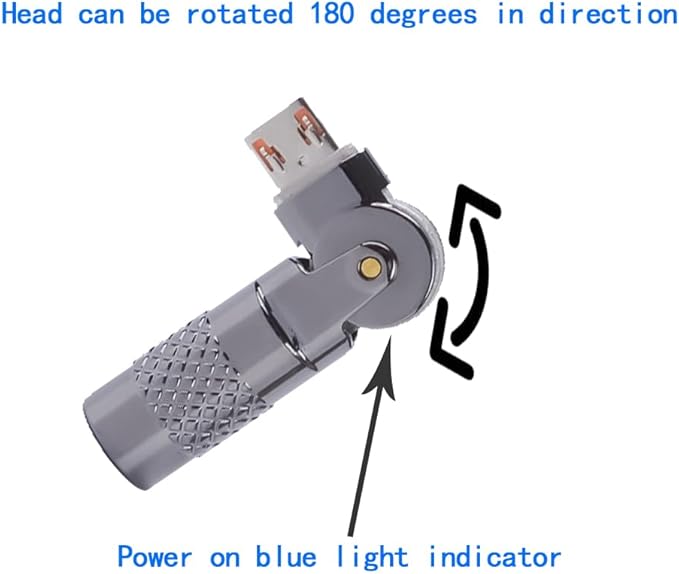 Micro USB Female to Micro USB 180° Rotating Fast Charge Adapter,2PCS