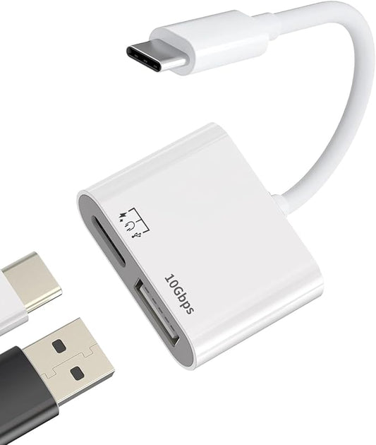 [Apple MFi Certified] USB-C to USB Adapter for iPhone 17/16/15, 10Gbps USB-C Male to USB 3.2 Female OTG, 3 in 1 Audio Cable 60W PD Charging Port and Data Transfer, Compatible with MacBook Pro Air