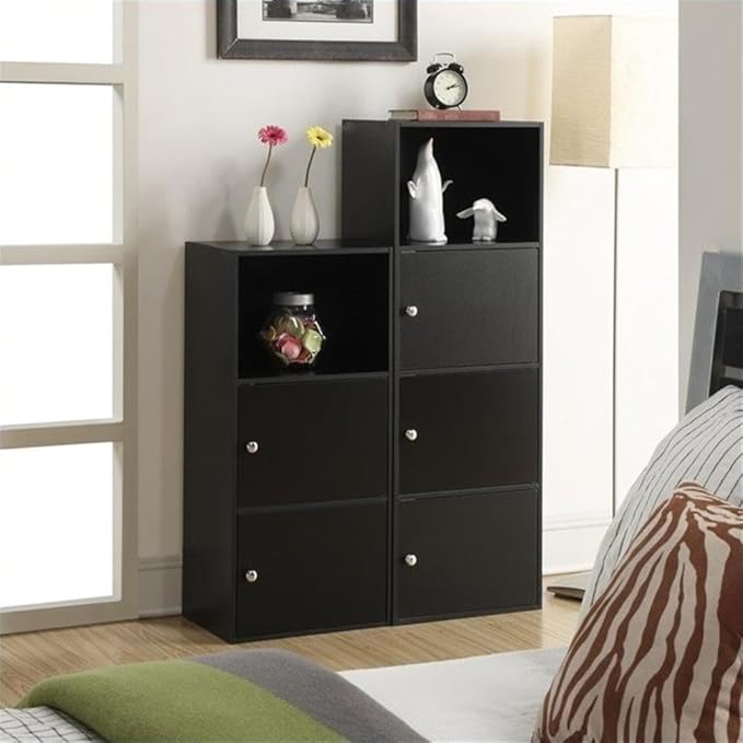 Convenience Concepts Xtra-Storage 3 Door Cabinet in Black Wood Finish